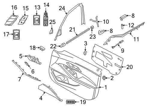 2022 BMW M3 Seat Module Diagram for 61355B44733