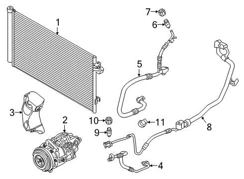 2021 BMW M760i xDrive AIR COND.COMPRESSOR W/ MAGNE Diagram for 64525A112E2