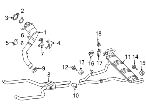 2023 BMW X6 M FRONT SILENCER WITH FRONT PI Diagram for 18305A1B2E1