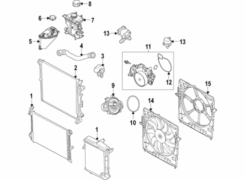 2023 BMW X5 M Fan Housing With Fan Diagram for 17425A57750