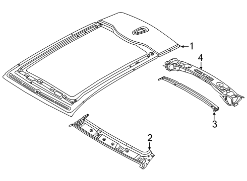 2025 BMW X3 Roof & Components Diagram 4