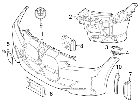 2025 BMW 430i xDrive Gran Coupe Bumper Trim Cover Primed Diagram for 51115A0F2F9