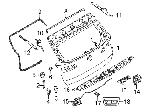 2025 BMW X3 Trunk Lid Lock Diagram for 51245B539E4