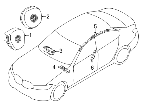 2021 BMW M3 Front Left Seat Side Airbag Diagram for 72129505185