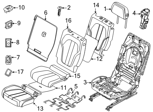2023 BMW X7 Seat Cover Artificial Leather Diagram for 52205A3C8F4