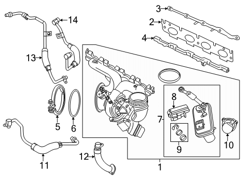 2024 BMW X2 Turbocharger & Components Diagram 3