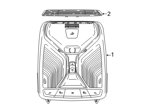2021 BMW X7 Headliner Control Module Diagram for 61315A5A534