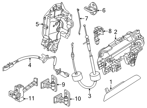 2025 BMW X3 BOWD.CABLE, OUTSIDE DOOR HAND Diagram for 51215A329A1