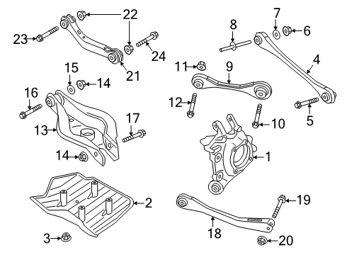 2022 BMW Z4 Rear Suspension, Lower Control Arm, Upper Control Arm, Ride Control, Stabilizer Bar, Suspension Components Diagram 3