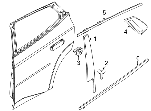 2025 BMW X2 WINDOW FRAME COVER, REAR LEF Diagram for 51355A2FC67