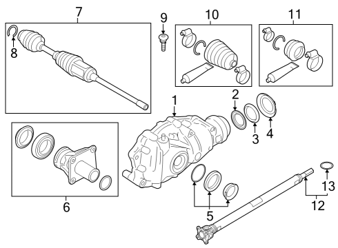 2024 BMW 740i OUTPUT SHAFT LEFT FRONT Diagram for 31605A6B753