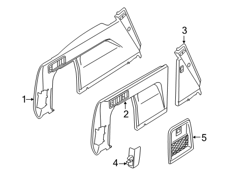 2021 BMW X5 M Right Trunk Flap Diagram for 51475A0B578
