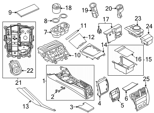 2024 BMW 230i xDrive Control Panel Center Console Diagram for 61315A9C9A9