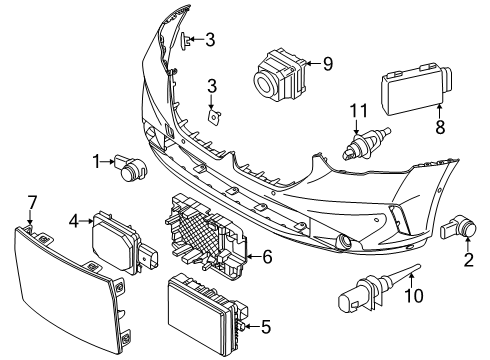 2025 BMW 530i xDrive KIT MOUNT PDC/PMA SENSOR Diagram for 51115A6A3C9