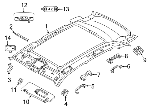 2022 BMW X5 ROOFLINER PANORAMA GLASS ROO Diagram for 51445A6B385