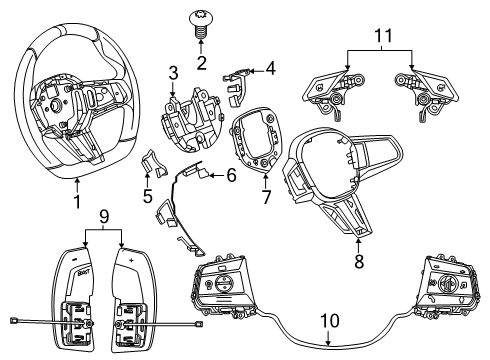 2025 BMW M5 SWITCH MFL Diagram for 61315A3DDD8