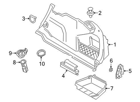 2025 BMW 430i xDrive LUGGAGE COMPARTMENT TRIM PAN Diagram for 51475A51266