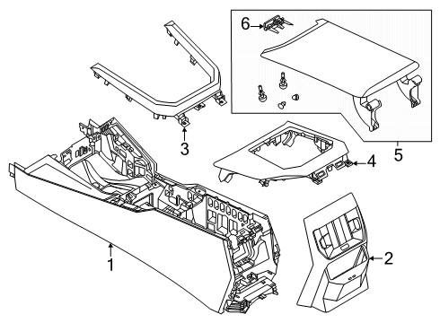 2025 BMW X3 Center Console Diagram for 51165A38C69