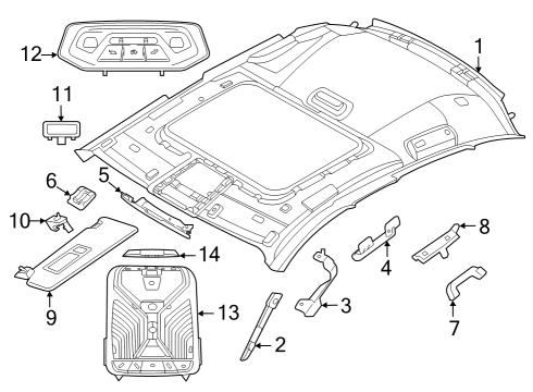 2023 BMW i4 DEFORMATION PANEL, HEADLINER Diagram for 51449490243