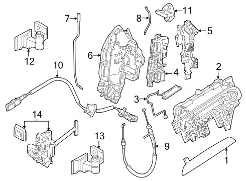2024 BMW 430i Gran Coupe TRIM EXTERNAL DOOR HANDLE PR Diagram for 51215A69052