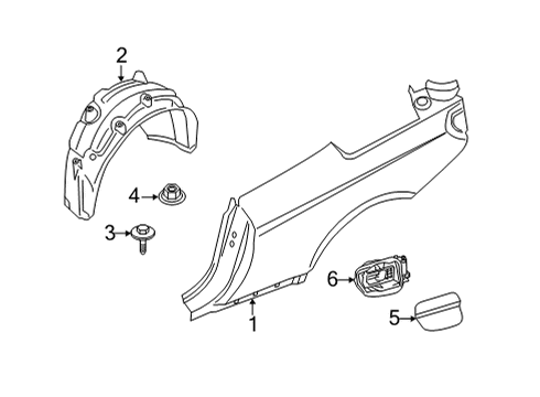 2021 BMW 430i COVER, WHEEL HOUSING, REAR R Diagram for 51719627874