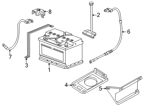 Plus Pole Battery Cable Diagram for 12421432195