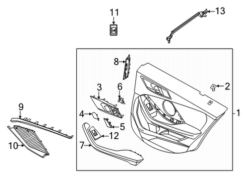 2024 BMW 228i Gran Coupe Rear Door Trim Panel Right Diagram for 51429418364