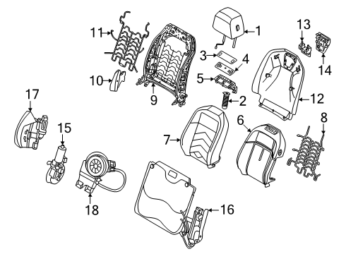 2024 BMW 530i xDrive DRIVE BACKREST TILT ADJUSTME Diagram for 52105A47D09