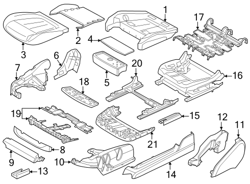 2024 BMW 740i FOAM PART COMFORT SEAT LEFT Diagram for 52105A68493