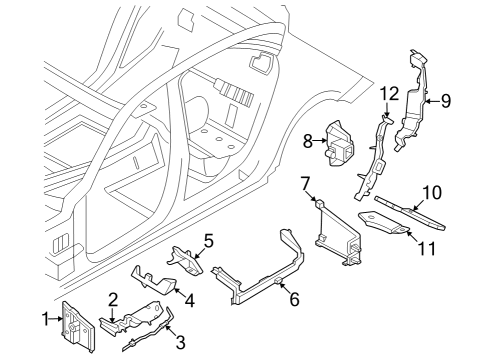 2024 BMW 740i SHAPED PART SIDE MEMBER LEFT Diagram for 41219451103