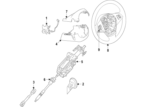 2021 BMW 530e xDrive SWITCH ADJUSTER STEERING COL Diagram for 61319496254