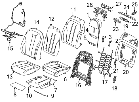 2021 BMW X5 Driver Seat Components Diagram 6