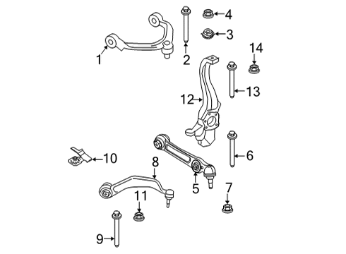 2025 BMW 840i Gran Coupe CONTROL ARM WITH RUBBER BUSH Diagram for 31108873890