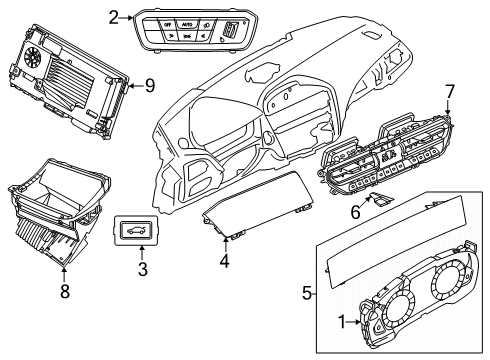 2025 BMW 230i xDrive CONTROL UNIT, INSTRUMENT CLU Diagram for 62105B6BDA8