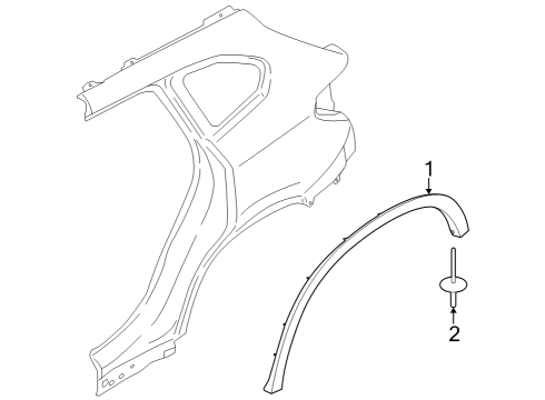 2025 BMW X1 WHEEL ARCH TRIM PRIMED RIGHT Diagram for 51175A4FFF6