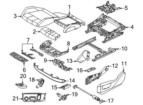 2025 BMW M5 SWITCH SEAT ADJUSTMENT RIGHT Diagram for 61315A6E132