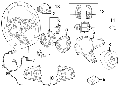 2024 BMW i7 M SPORT STEERING WHEEL LEATH Diagram for 32305A716C9