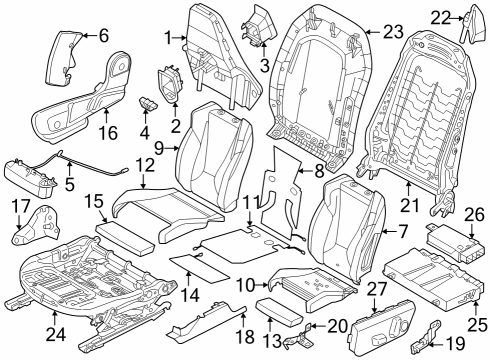 2024 BMW X1 FOAM PART BACKREST LEFT Diagram for 52105A5AF33