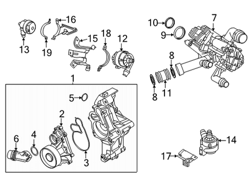 2021 BMW X6 Water Pump Diagram for 11515B4A144