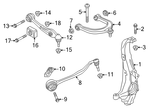 2025 BMW XM Front Suspension & Components Diagram 2