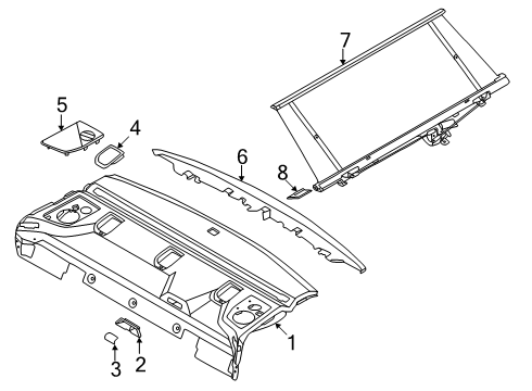 2025 BMW 530i xDrive COVER CAP ROLLER SUNBLIND LE Diagram for 51465A36F91