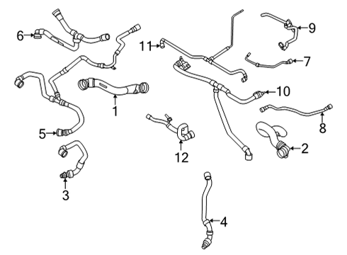 2024 BMW X6 M HOSE UPSTREAM OF COOLANT RAD Diagram for 17125A0B506