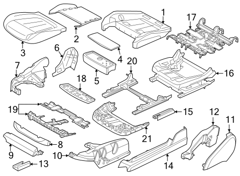 2025 BMW 740i FOAM PART COMFORT SEAT RIGHT Diagram for 52105A4D214