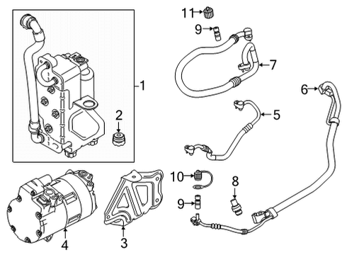 2022 BMW X5 M Suction Pipe Evaporator-Compressor Diagram for 64539354576