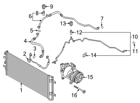 2024 BMW 228i Gran Coupe Condenser Air Conditioning With Drier Diagram for 64509271206