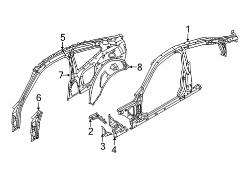 2023 BMW 430i SIDE FRAME, CENTER RIGHT Diagram for 41008083508
