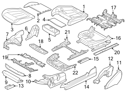 2023 BMW 740i SWITCH SEAT ADJUSTMENT RIGHT Diagram for 61315A78228