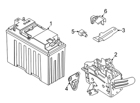 2022 BMW X6 M LITHIUM DUAL STORAGE BATTERY Diagram for 61215B3F325