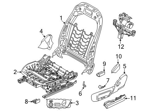2025 BMW M8 Coupe & Convertible Front Seat Components Diagram 2