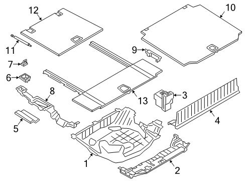 2025 BMW X5 FLOOR PANEL, TRUNK, FRONT Diagram for 51475A0B6D5